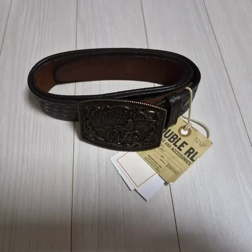 [BUNJANG] RRL Basket Weave Embossed Belt / 더블알엘 RRL 바스켓 위브 엠보스드 벨트