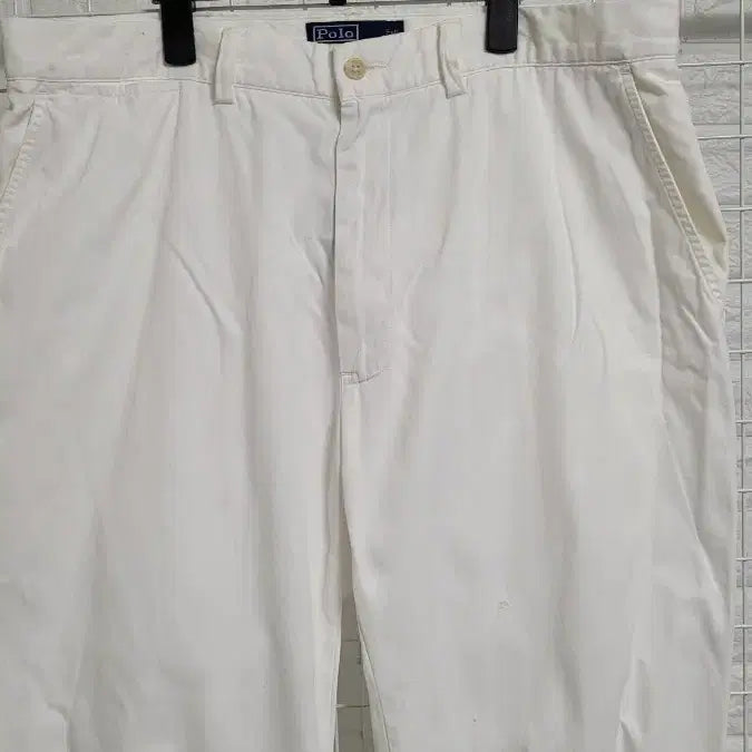 [BUNJANG] Polo Ralph Lauren Off-White Cotton Pants / [35]폴로랄프로렌 오프화이트 ykk지퍼디테일 코튼 면바지 35