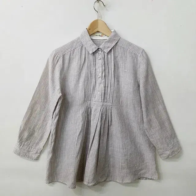 [BUNJANG] Pallas Palace Linen 100% Striped Blouse / pallas palace 린넨 100% 스트라이프 블라우스