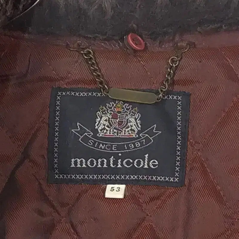 [BUNJANG] Monticole Vintage Brown Lambskin Fur Collar Mouton Jacket / monticole 빈티지 브라운 양가죽 퍼 칼라 무스탕 자켓 53
