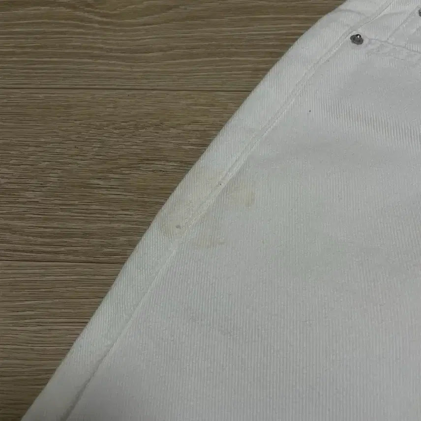 [BUNJANG] Unbranded White Fleece Trousers / [25] 기모흰통바지(새옷)