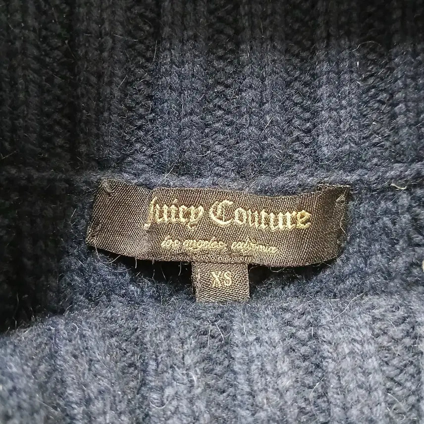 [BUNJANG] Juicy Couture Navy Cable Knit Top / 쥬시꾸띠르 네이비 케이블 니트 7부 소매
