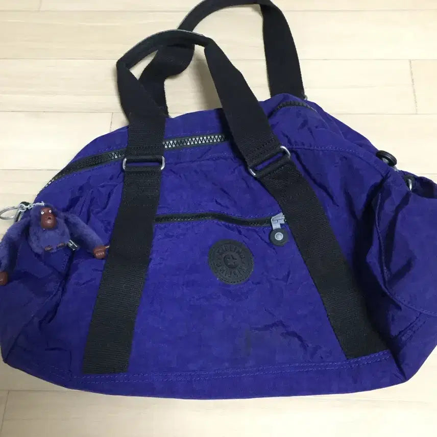 [BUNJANG] Kipling Boston Bag Purple + Keyring / 키플링 보스턴백 퍼플 + 키링