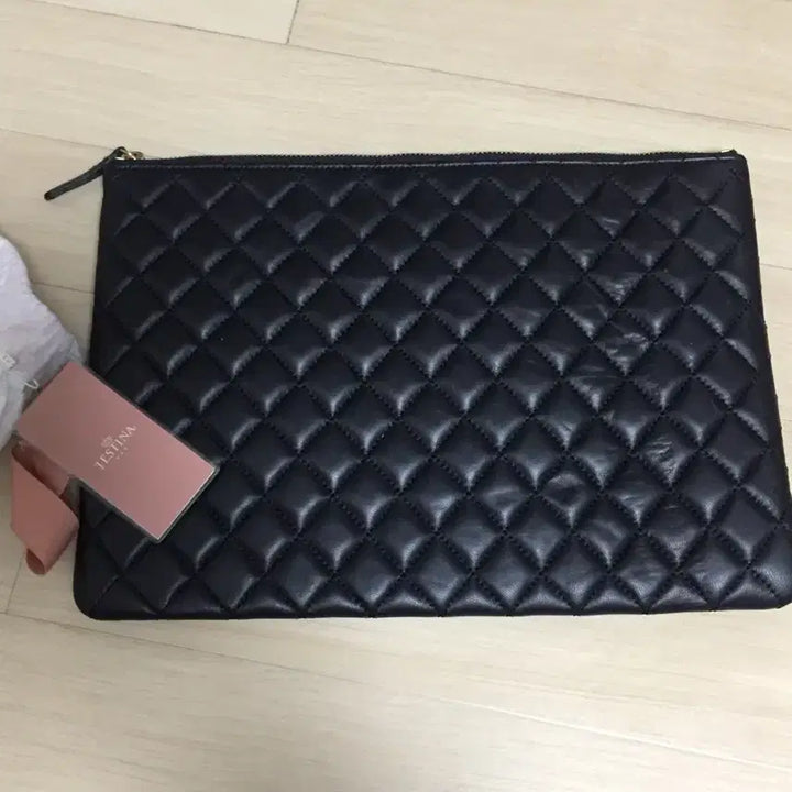 [BUNJANG] Testina Quilted Black Clutch Bag / 테스티나 퀼팅 블랙 클러치백