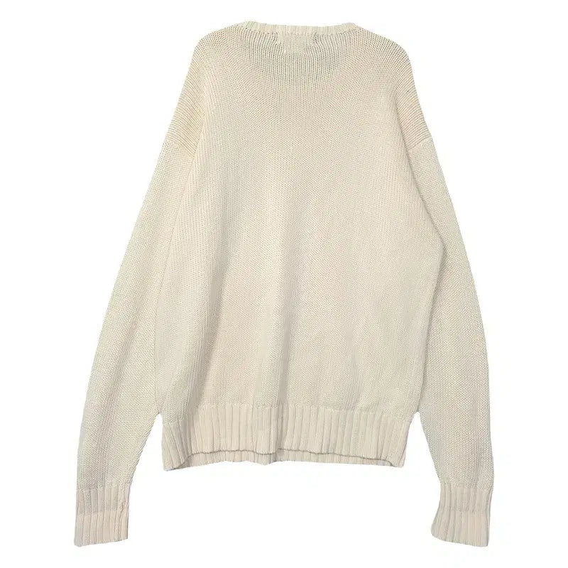 [BUNJANG] Polo Ralph Lauren Cream Cotton Knit Sweater / 폴로 랄프로렌 크림 두산 코튼 니트 100