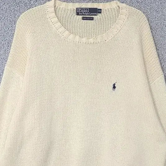 [BUNJANG] Polo Ralph Lauren Cream Cotton Knit Sweater / 폴로 랄프로렌 크림 두산 코튼 니트 100