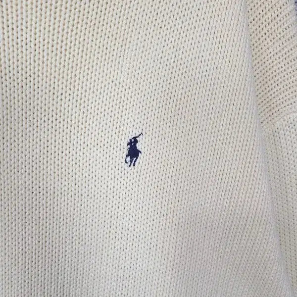 [BUNJANG] Polo Ralph Lauren Cream Cotton Knit Sweater / 폴로 랄프로렌 크림 두산 코튼 니트 100