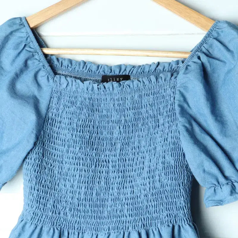 [BUNJANG] W(F) Clleezy Crop T-Shirt / W(F) 클리지 반팔 티셔츠 크롭 쭈리 키치 셔링 밴딩-17CEF