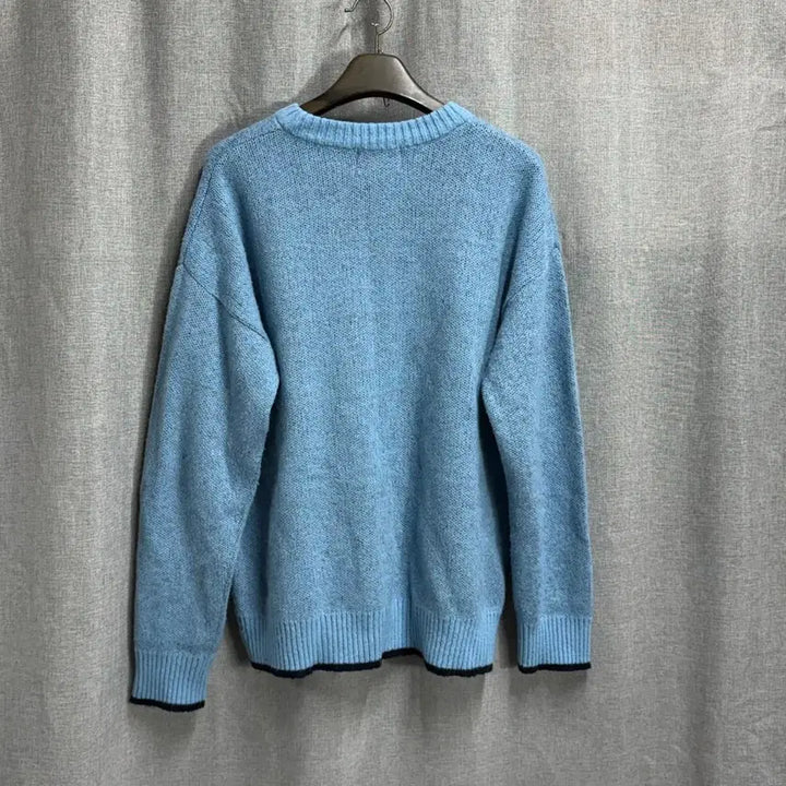 [BUNJANG] Ames Logo Knit Sweater (Sky Blue) / [FREE] Ames 아메스 로고 니트 스웨터 하늘색