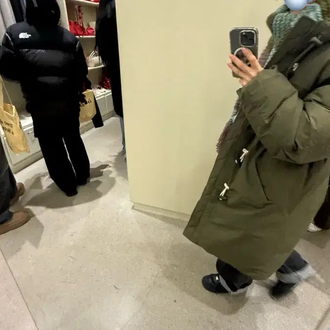 [BUNJANG] Code:Graphy Long Duffle Padding - Khaki / 코드그라피 롱 더플 패딩_카키