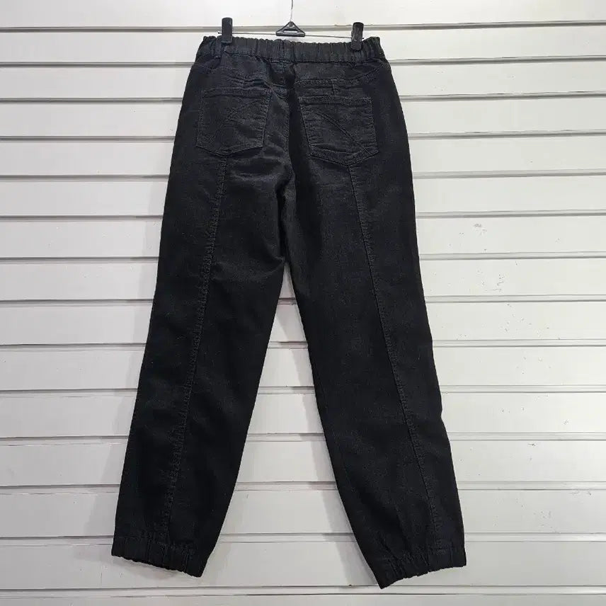 [BUNJANG] Black Cotton Blend Spandex Sausage Banding Pants / 블랙  면혼방 스판 소세지 밴딩바지55/보물찾기천사