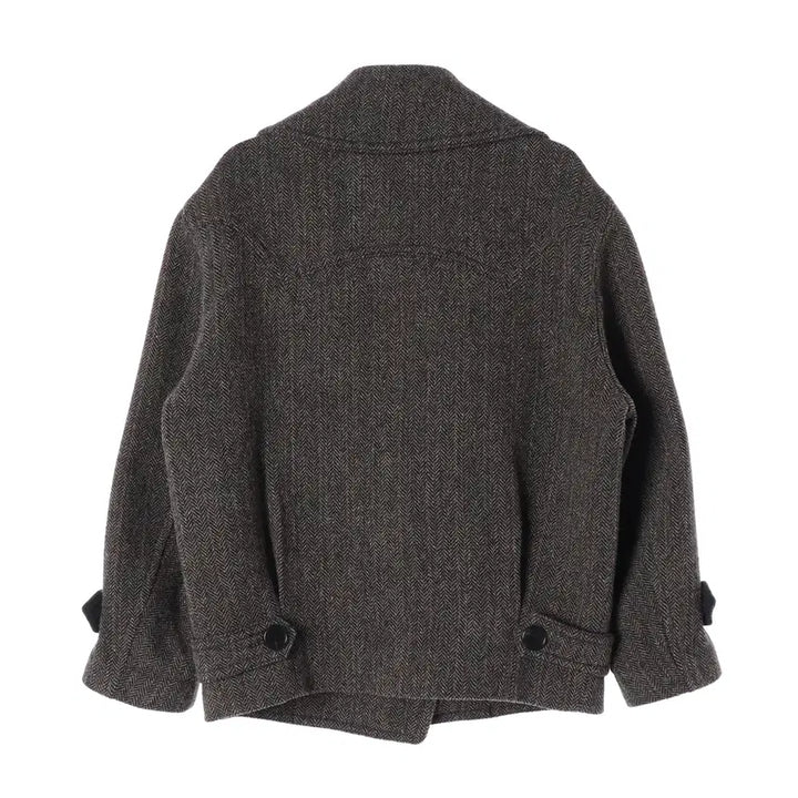 [BUNJANG] Lucky Chouette Herringbone Wool Double Button Short Coat / 럭키슈에뜨 헤링본 울100% 와이드 카라 더블 버튼 숏 코트