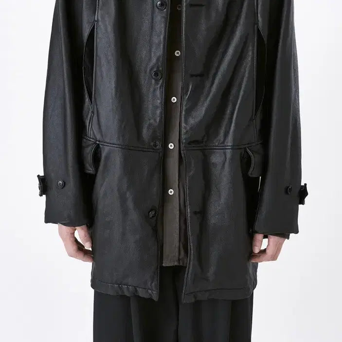 [SOLD OUT] 이얼즈어고 years ago 워시드 레더 하프 코트 L
