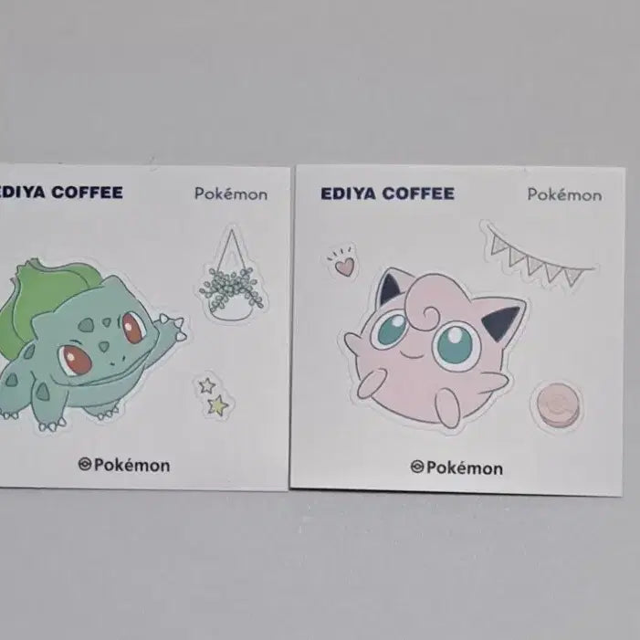 [BUNJANG] Ediya Pokemon Seedot and Jigglypuff Sticker Set / 이디야 포켓몬 띠부 스티커 이상해씨 푸린