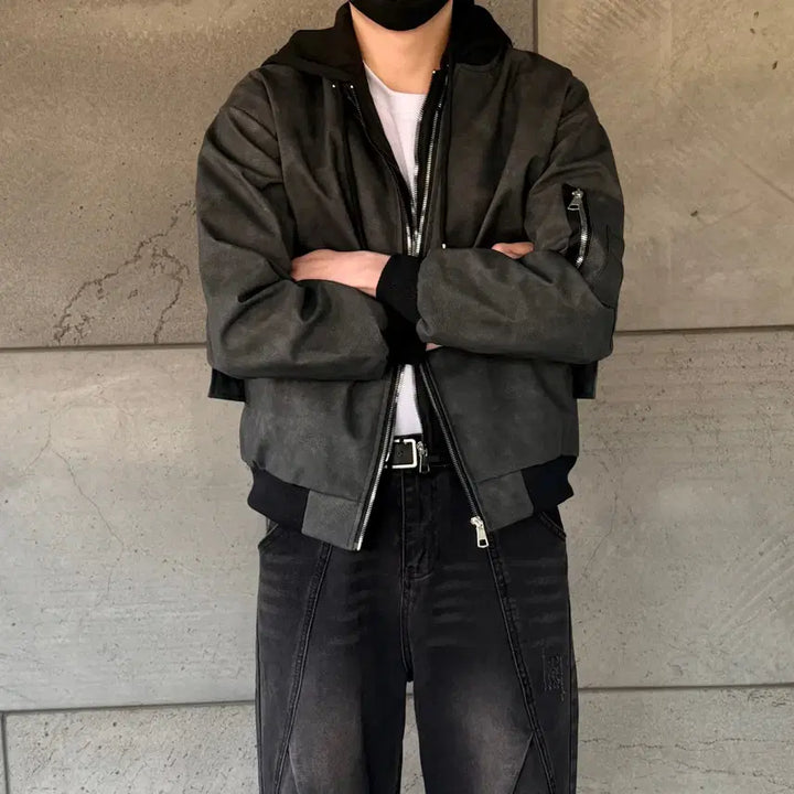 [SOLD OUT] 후드 레이어드 자켓 M/L 새상품