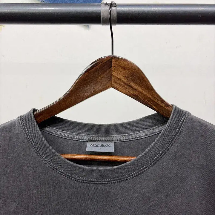 [BUNJANG] Odd Studio Pigment Logo Embroidered T-shirt / (105) 오드스튜디오 스트릿 피그먼트 로고 자수 반팔 티