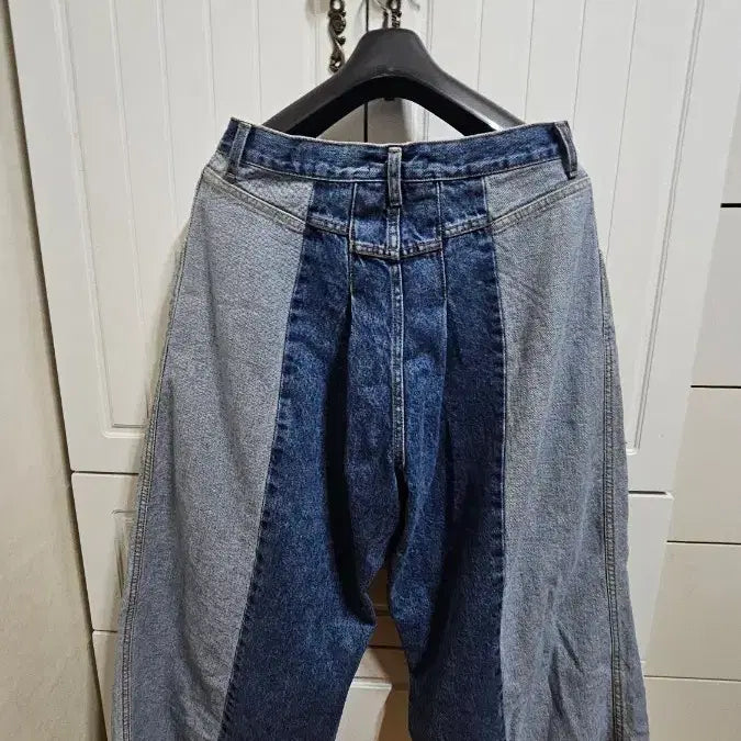 [BUNJANG] All Rights Two-Tone Wide Denim Pants / 올라이츠 투톤 와이드 데님 팬츠