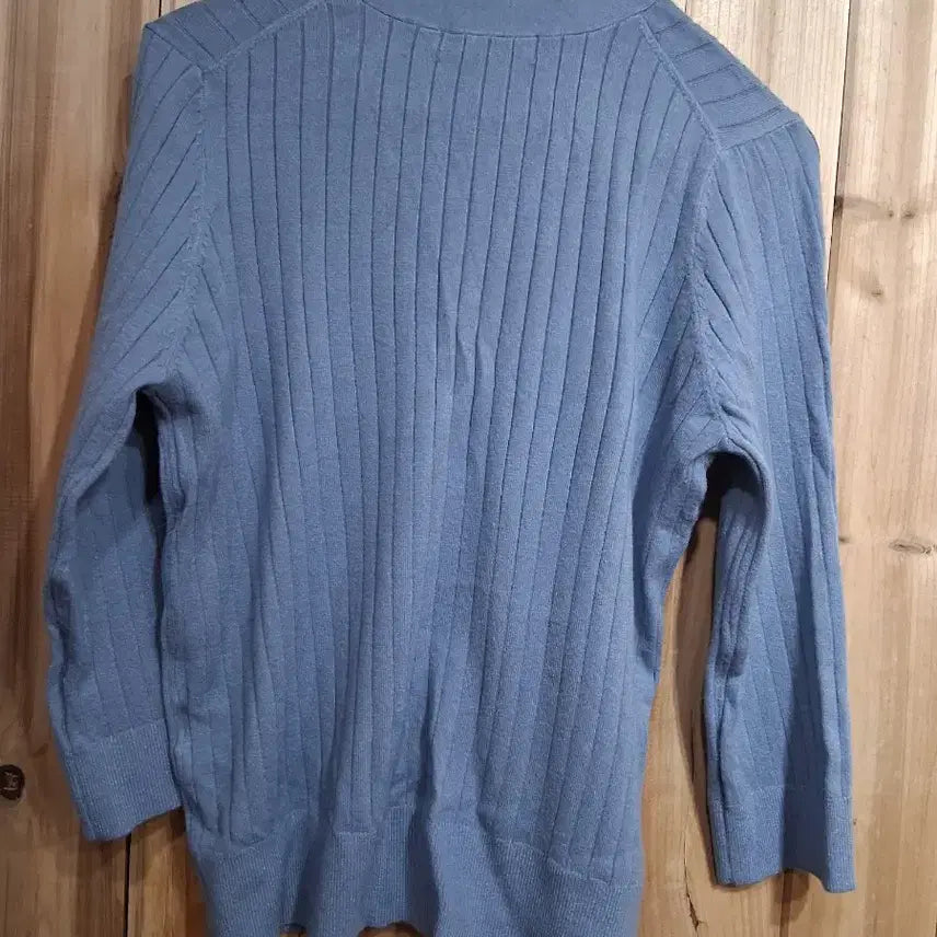 [BUNJANG] AtG Blue Ribbed Knit Cardigan / AtG 블루 골지 니트 가디건(새옷55)