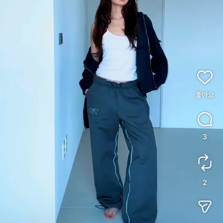 [BUNJANG] Nominal Sweatpants / 노미니컬 스웻팬츠   리본빛 헤더먼트 글로니 헤이그