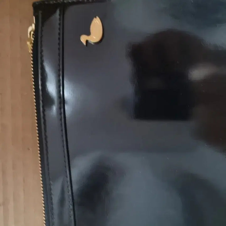 [BUNJANG] Thom Browne Glossy Black Calf Leather Clutch Bag with Duck Motif / 톰브라운덕 유광 블랙 카프 레더 클러치