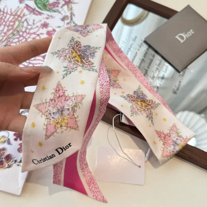 [BUNJANG] Dior Mitzah Scarf Pink Flower / 디올 미차 스카프 핑크 플라워