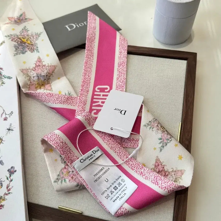 [BUNJANG] Dior Mitzah Scarf Pink Flower / 디올 미차 스카프 핑크 플라워