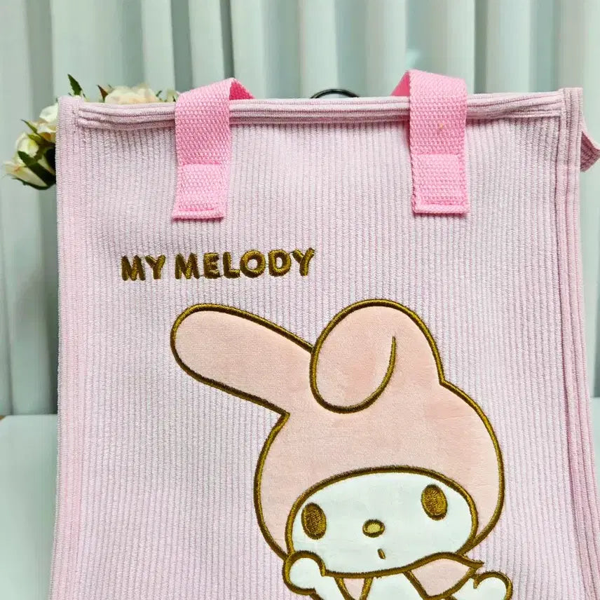 [BUNJANG] Hello Kitty My Melody Corduroy Tote Bag / 헬로키티 마이멜로디 코듀로이 토트백 새상품