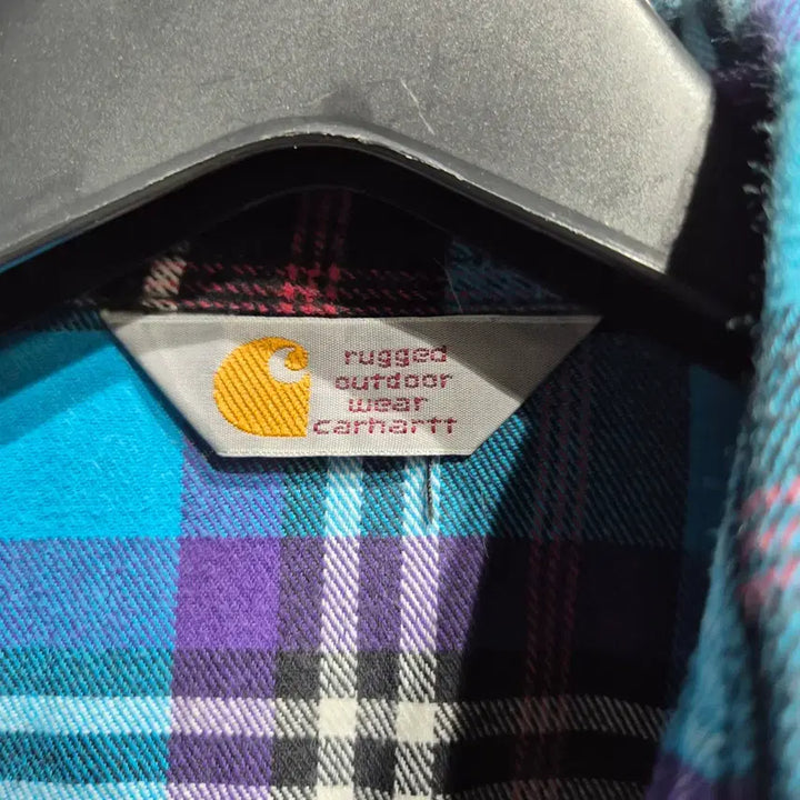 [BUNJANG] Carhartt Blue/Purple Checkered Shirt / 칼하트 블루/퍼플 체크 셔츠