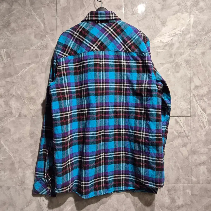 [BUNJANG] Carhartt Blue/Purple Checkered Shirt / 칼하트 블루/퍼플 체크 셔츠