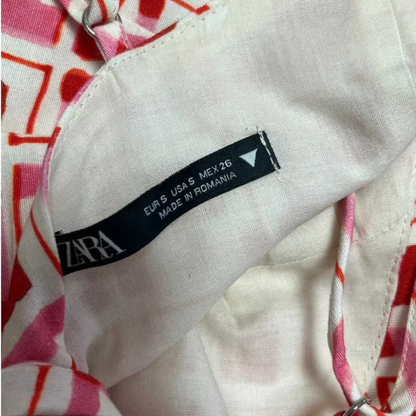 [BUNJANG] ZARA Sleeveless Ribbon Linen Top S / 자라 민소매 리본 린넨 탑 S