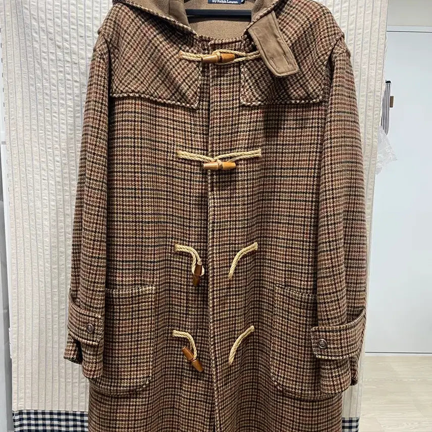 [BUNJANG] Polo Gunclub Check Duffle Hooded Coat / 폴로 건클럽 체크 더플 후드 코트 105