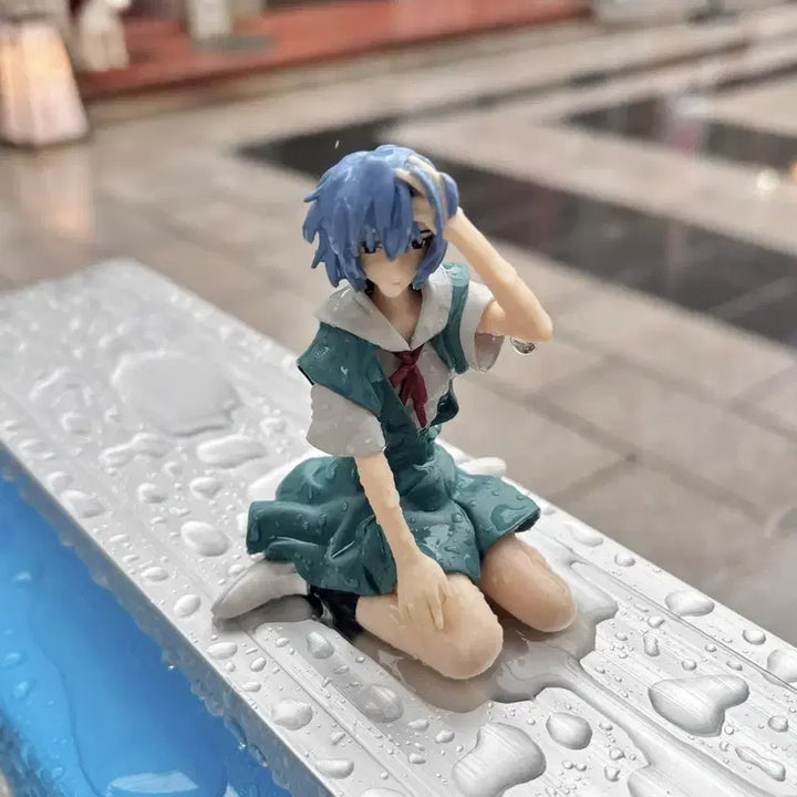 [BUNJANG] Evangelion Ayanami Rei School Uniform Figure / 에반게리온 아야나미 레이 교복 좌상 피규어