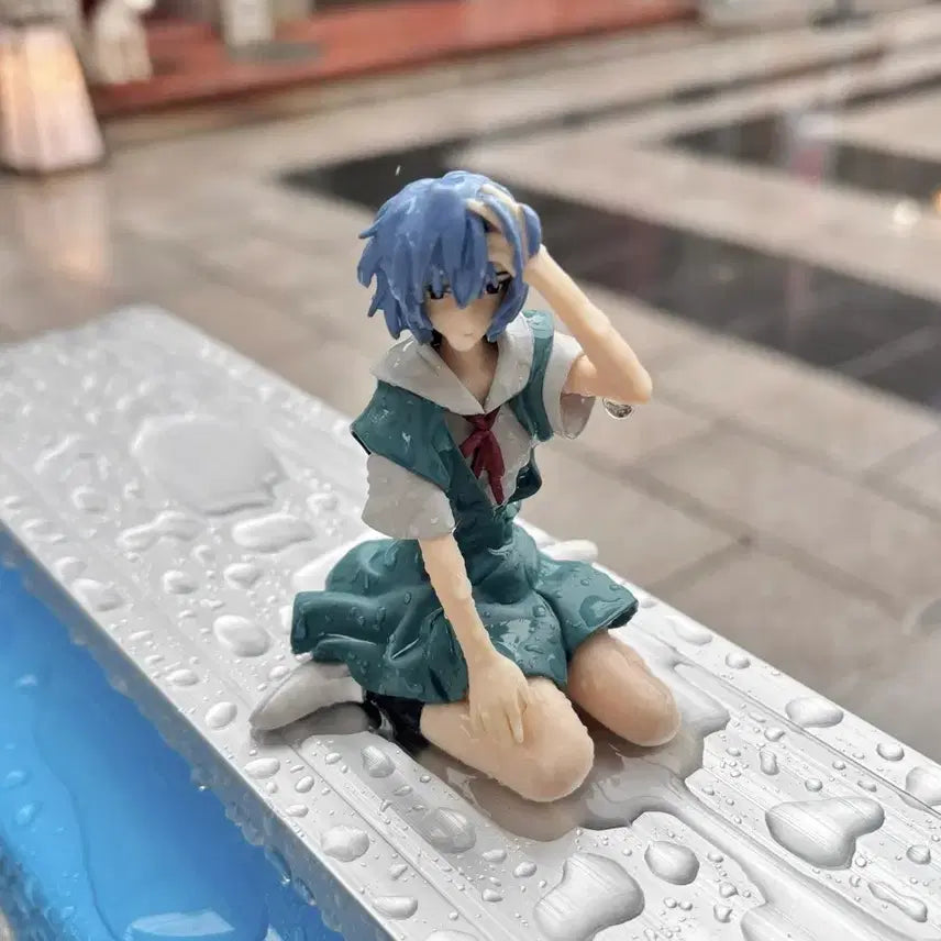 [BUNJANG] Evangelion Ayanami Rei School Uniform Figure / 에반게리온 아야나미 레이 교복 좌상 피규어