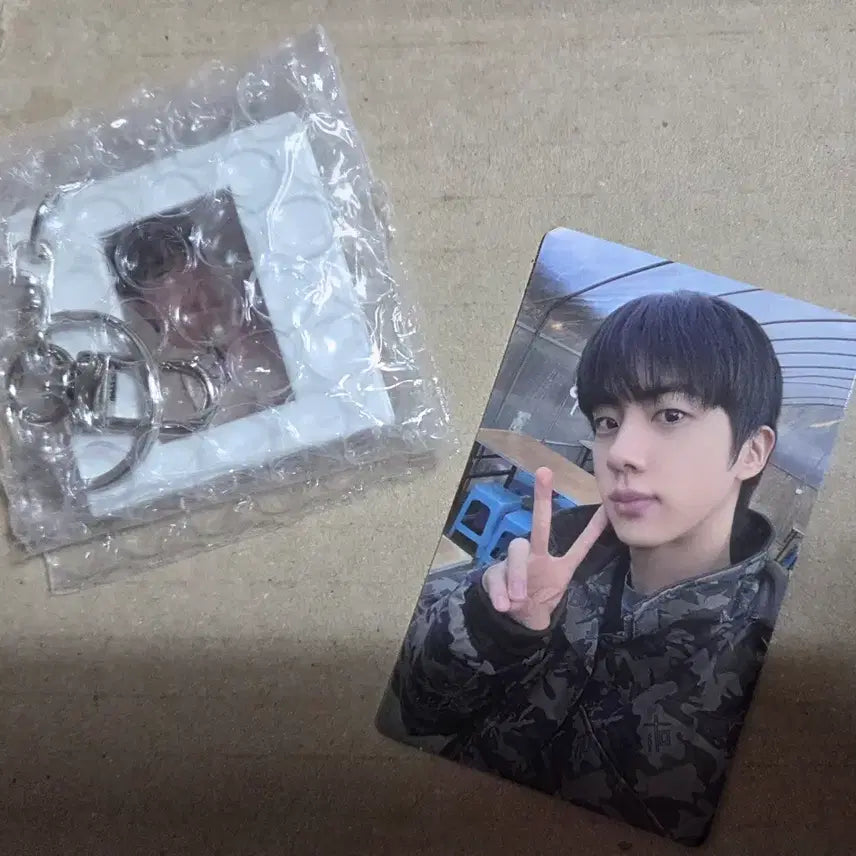 [BUNJANG] BTS Jin Arirang Weverse POB Photocard &amp; Keychain Bundle Set / BTS 김석진 jin 아리랑 위버스 특전 포카, 키링