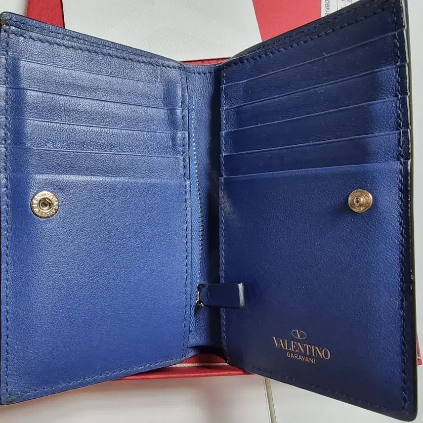 [BUNJANG] Valentino Rockstud Bi-fold Wallet Blue / 발렌티노 락스터드 블루 반지갑