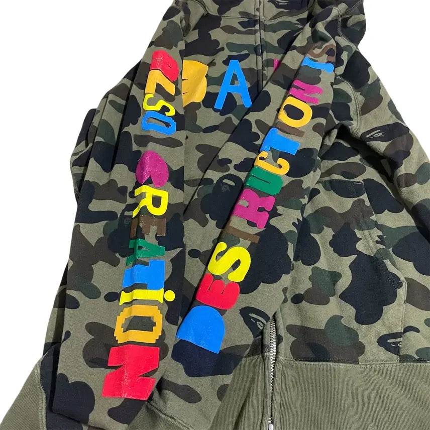 [BUNJANG] BAPE x READYMADE Tiger Shark Hooded Zip-up Jacket / M) 베이프 레디메이드 콜라보 타이거 샤크 후드 집업