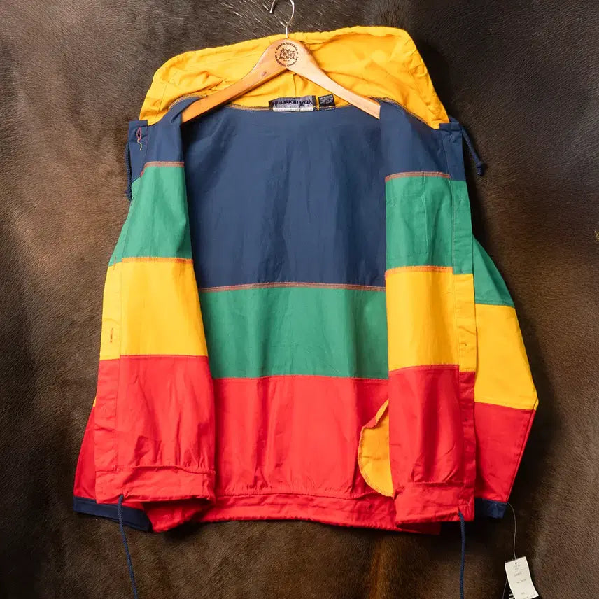 [BUNJANG] Herman Kay Color Block Hooded Jacket / [105] 80s~ Herman Kay 컬러블럭 후디드 자켓