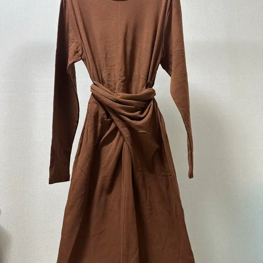 [BUNJANG] Brown Wrap Long Dress / (새상품) 브라운 랩 롱 원피스