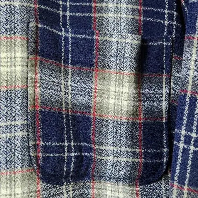 [BUNJANG] Unisex Navy Checkered Shirt / 남녀공용 네이비 체크 남방 셔츠