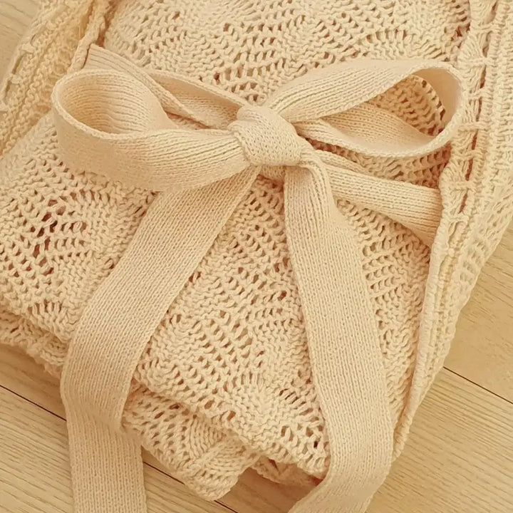 [BUNJANG] Balletcore Ivory Knit Vest Cardigan / 발레코어 아이보리 니트 조끼 베스트 가디건 끈 묶음