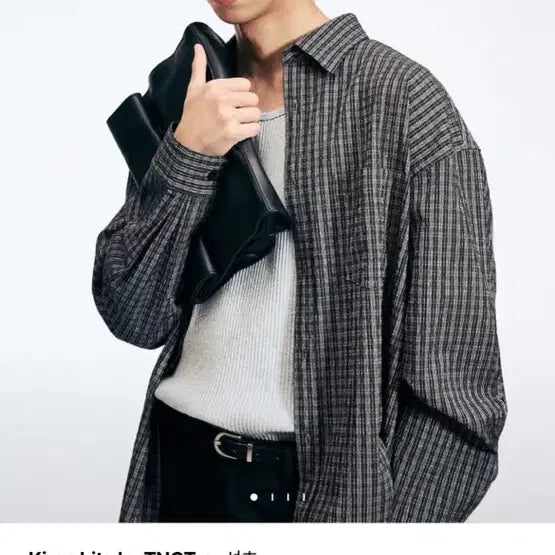 [BUNJANG] TNGT Seersucker Check Shirt / [새상품] TNGT 시어서커 체크 셔츠 블랙
