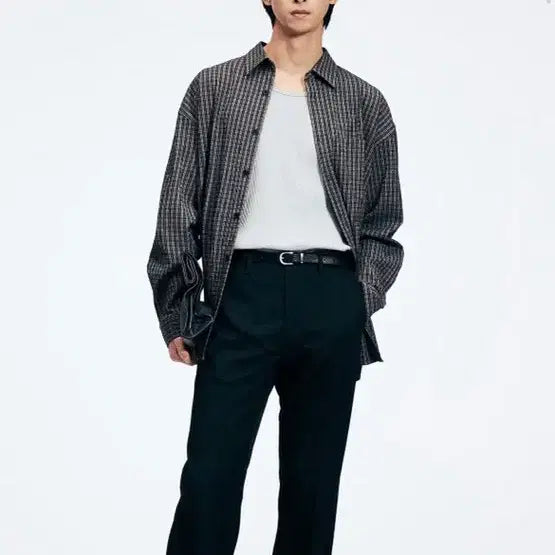 [BUNJANG] TNGT Seersucker Check Shirt / [새상품] TNGT 시어서커 체크 셔츠 블랙