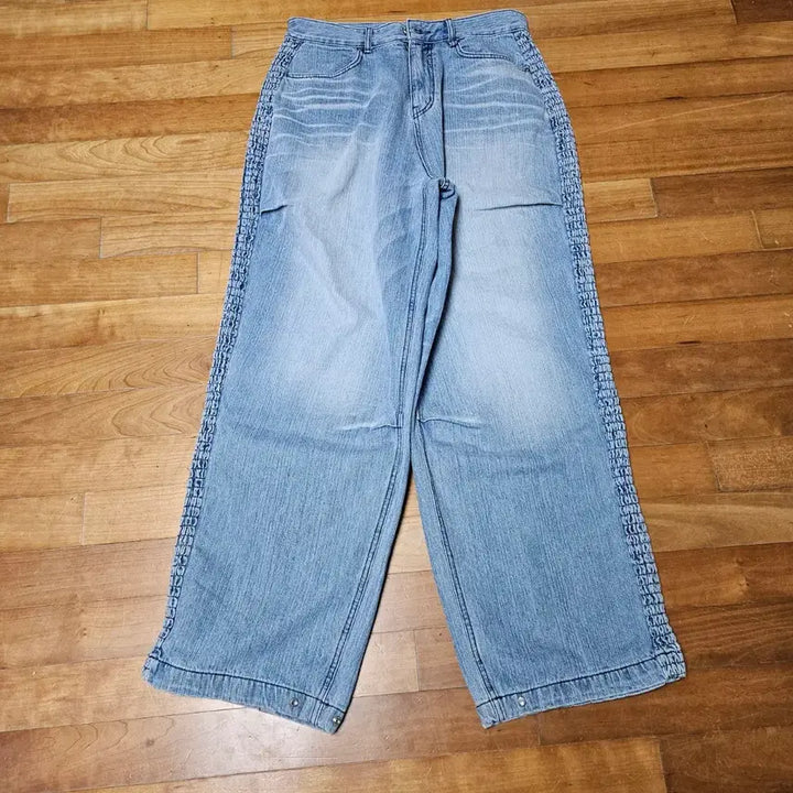 [BUNJANG] etce Smoking Detail Blue Jeans / 이티씨이 etce 스모킹 배기 청바지 블루