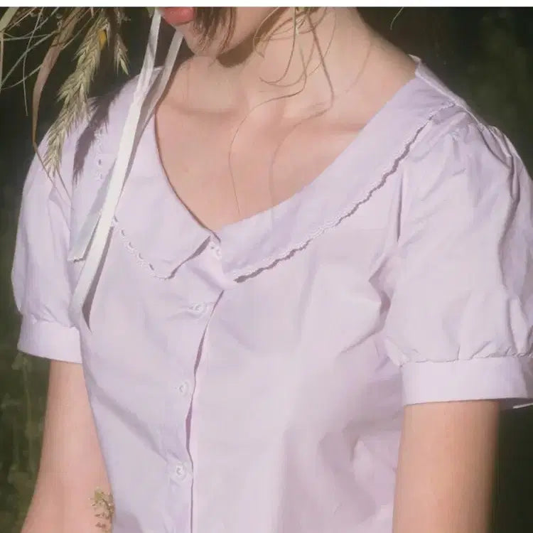 [BUNJANG] Letter From Moon Sunshine U-neck Blouse / 레터프롬문 선샤인 유넥 블라우스