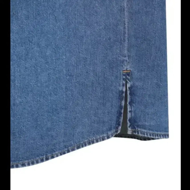 [BUNJANG] Lucky Chouette Denim Shirt Blouse 36 / 럭키슈에뜨 데님 셔츠 리본 블라우스 36