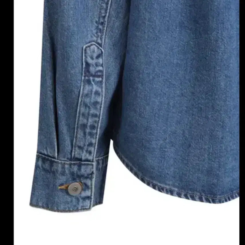 [BUNJANG] Lucky Chouette Denim Shirt Blouse 36 / 럭키슈에뜨 데님 셔츠 리본 블라우스 36