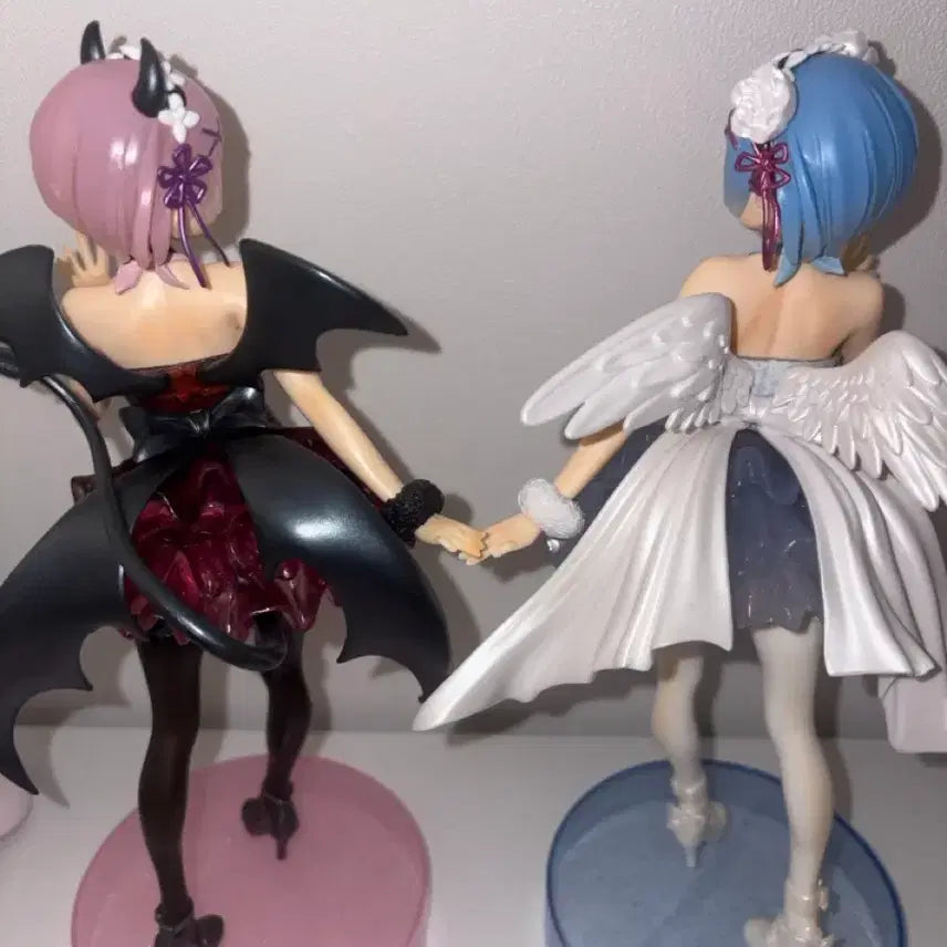 [BUNJANG] Re:Zero Rem &amp; Ram Devil &amp; Angel Figure / 리제로 렘 람 악마 천사 피규어 양도