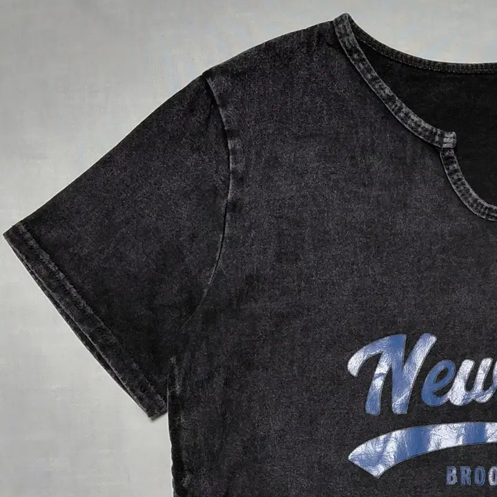 [BUNJANG] CRYX Pigment Shirred Notch Neck T-shirt / (F) 일본 빈티지 CRYX 피그먼트 셔링 노치넥 티셔츠