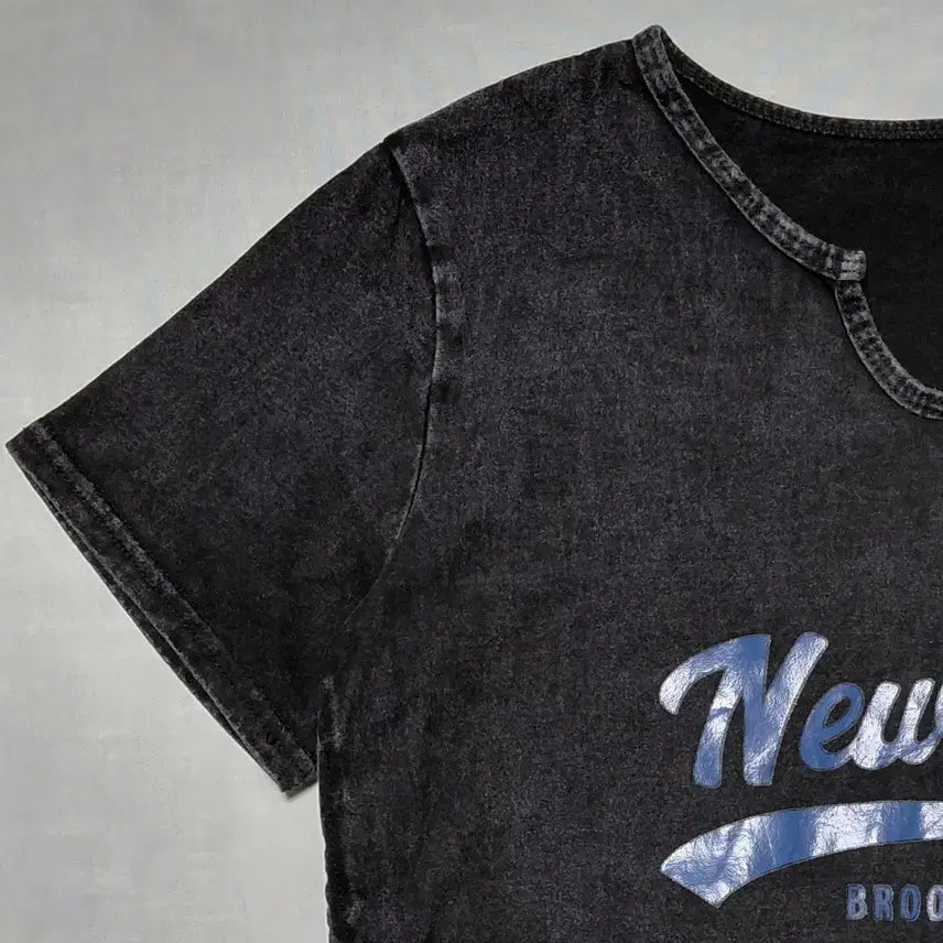 [BUNJANG] CRYX Pigment Shirred Notch Neck T-shirt / (F) 일본 빈티지 CRYX 피그먼트 셔링 노치넥 티셔츠