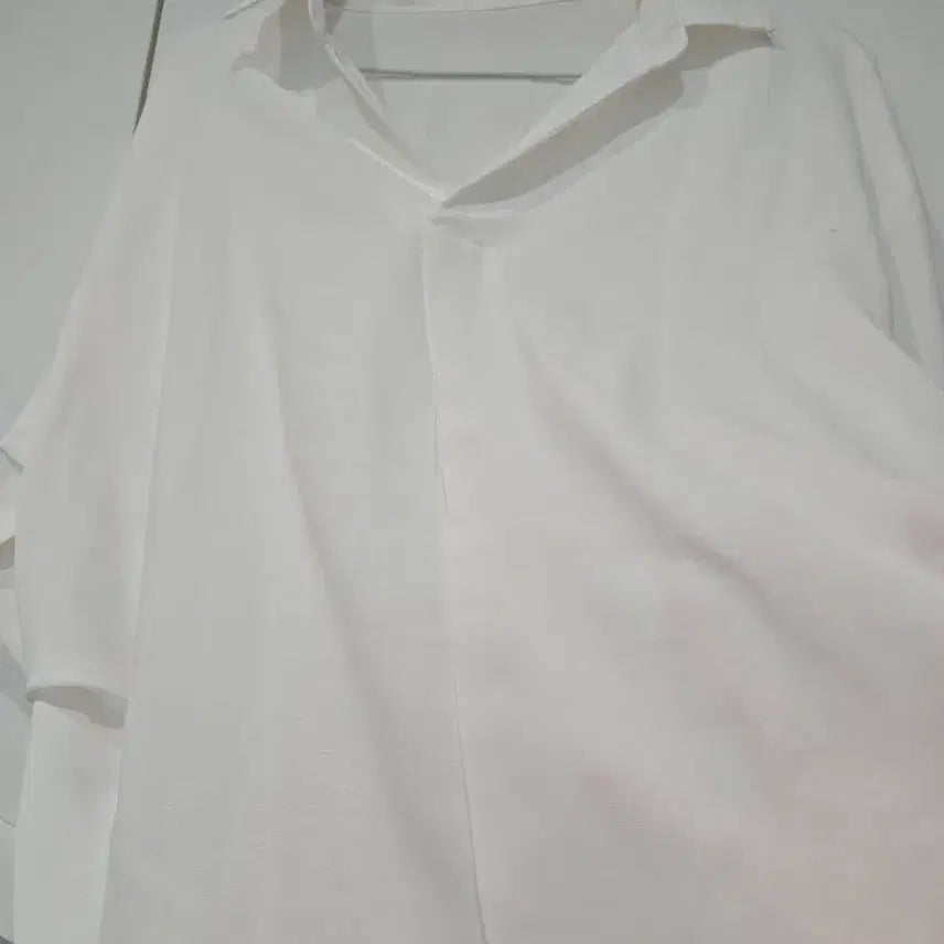 [BUNJANG] White Loose Fit 7-Sleeve Shirt / 화이트 루즈핏 7부 셔츠
